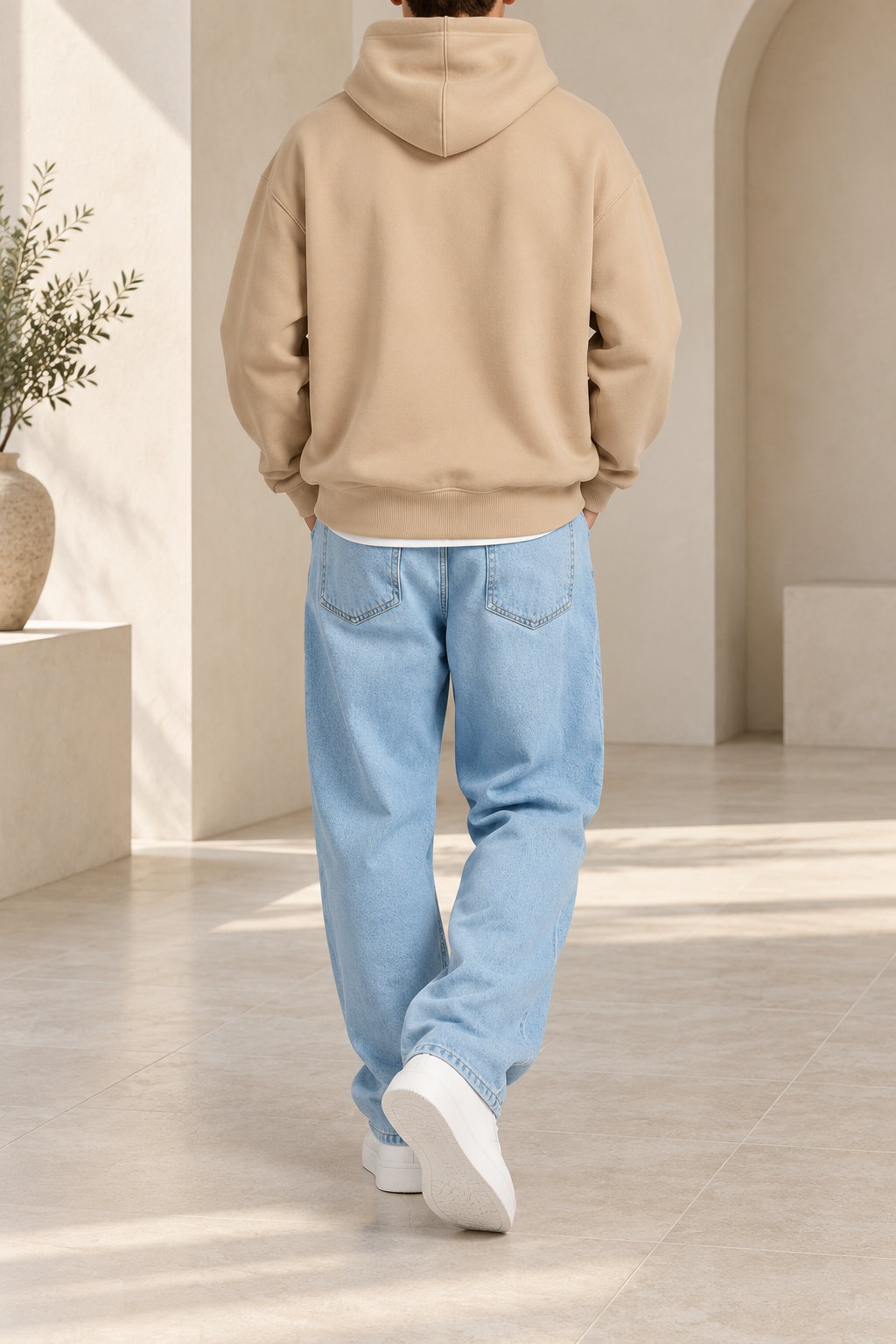 Sudadera beige desierto trasera