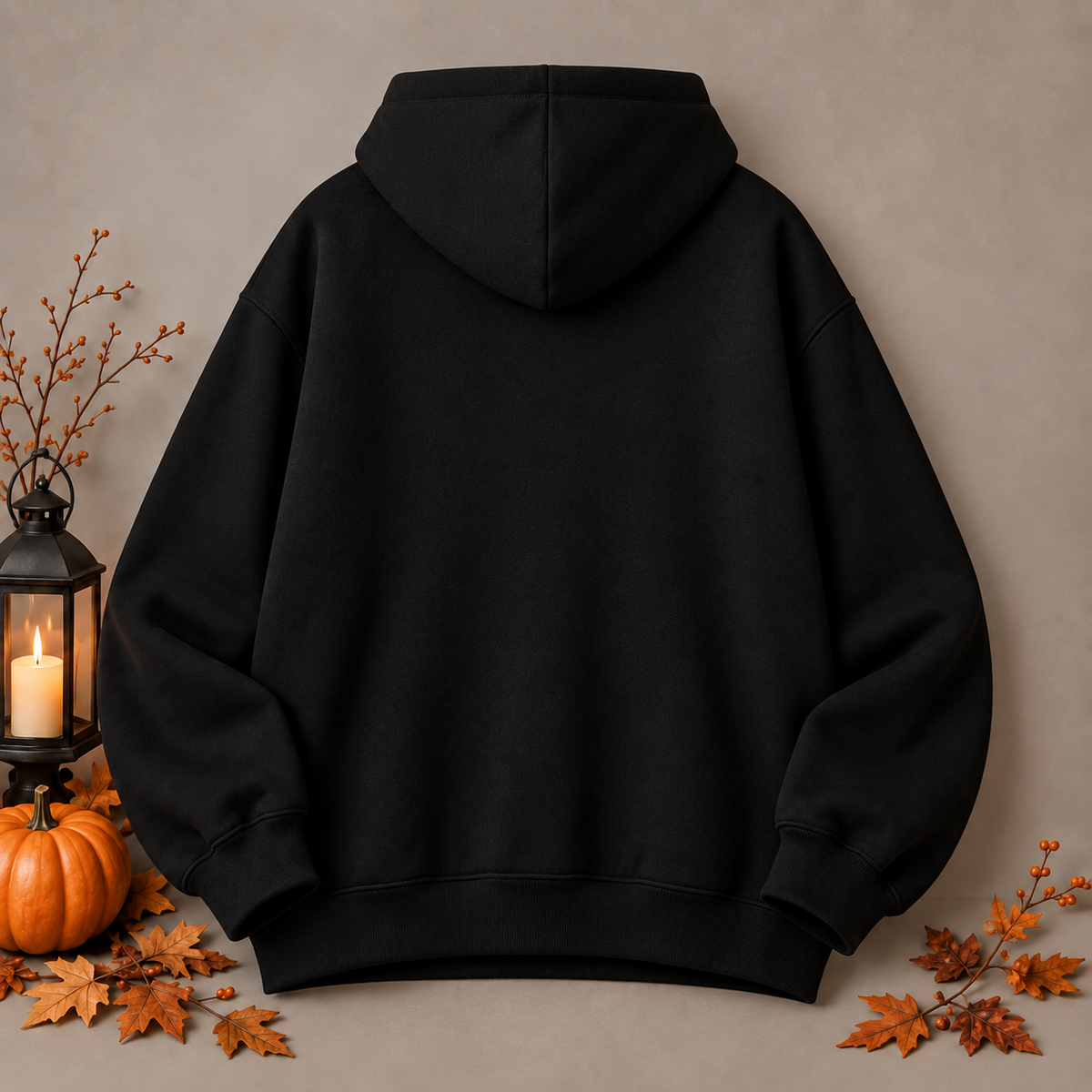 Sudadera negra de esqueleto Halloween, trasera