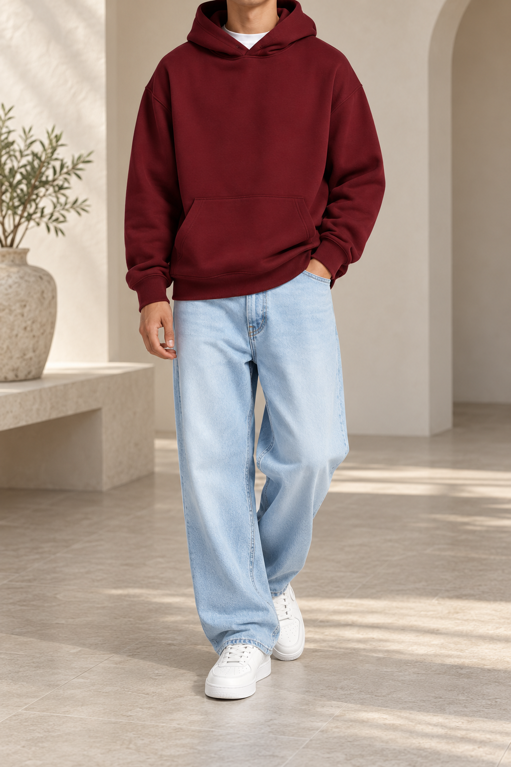 Sudadera granate frontal