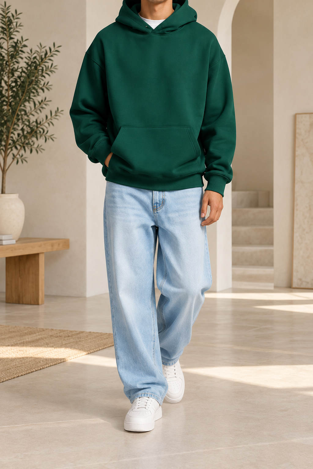 Sudadera verde esmeralda frontal