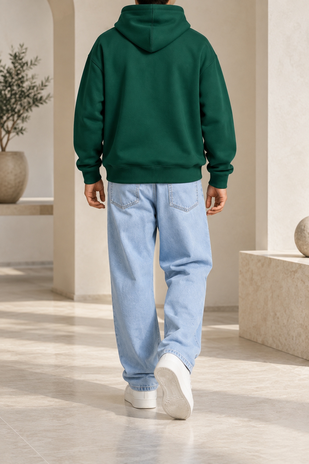 Sudadera verde esmeralda trasera