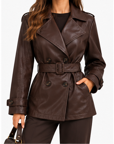 Chaqueta Verona marrón chocolate frontal limpia