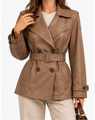 Chaqueta Verona marrón desierto frontal limpia